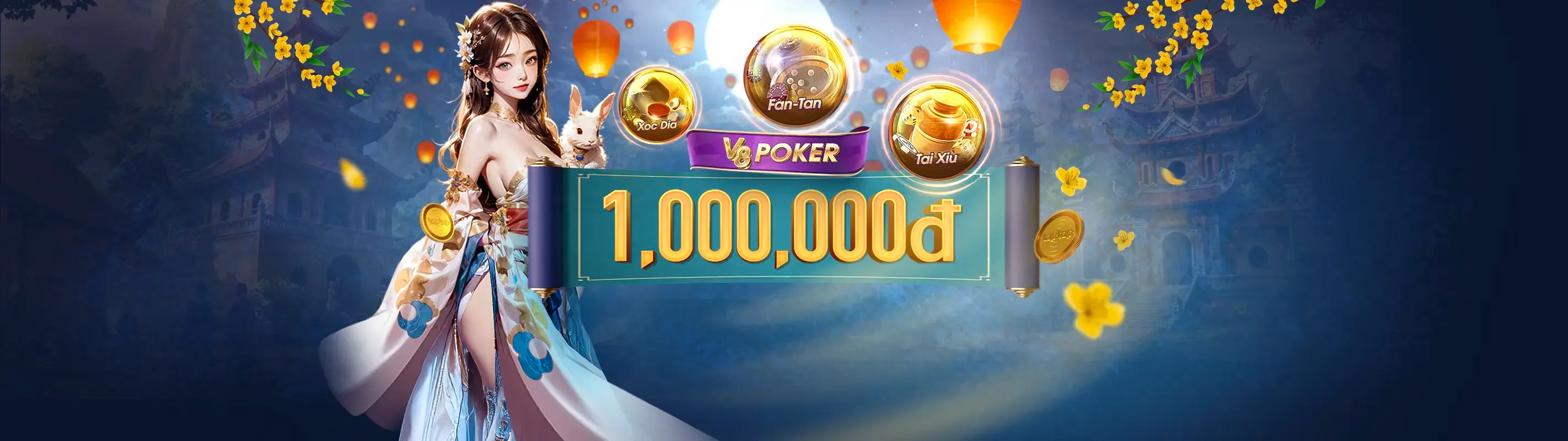 Hình ảnh chính về các chương trình khuyến mãi bayvip casino mới nhất năm 2026 với các biểu tượng tiền thưởng và giải thưởng hấp dẫn